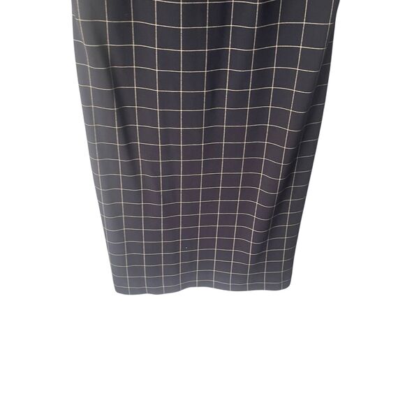 Ann‎ Taylor Size 4 Navy Blue Plaid Office Career Shealth Above Knee Dress - Picture 4 of 10